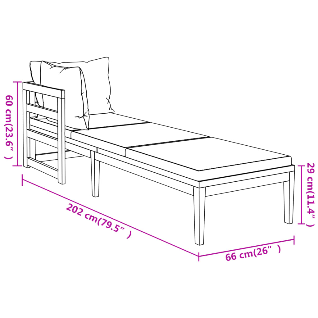 3 Piece Garden Lounge Set with Dark Grey Cushions Acacia Wood