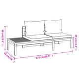 5 Piece Garden Lounge Set with Dark Grey Cushions Acacia Wood