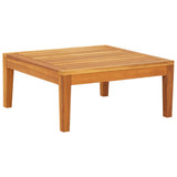 4 Piece Garden Lounge Set with Cream White Cushions Acacia Wood - Close-Up Angle