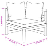 3 Piece Garden Lounge Set with Dark Grey Cushions Acacia Wood - Extra Image