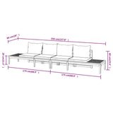Garden Benches with Cream White Cushions 2 pcs Acacia Wood