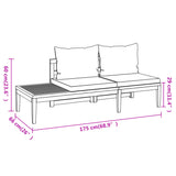 Garden Benches with Dark Grey Cushions 2 pcs Acacia Wood - Close-Up Angle