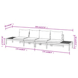 Garden Benches with Dark Grey Cushions 2 pcs Acacia Wood
