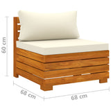 5 Piece Garden Lounge Set with Cushions Solid Wood Acacia - Low Angle