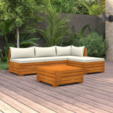 5 Piece Garden Lounge Set with Cushions Solid Wood Acacia