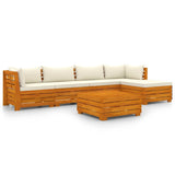 6 Piece Garden Lounge Set with Cushions Solid Acacia Wood