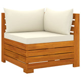 2-Seater Garden Sofa with Cushions Solid Wood Acacia - Side View