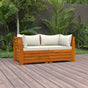 2-Seater Garden Sofa with Cushions Solid Acacia Wood