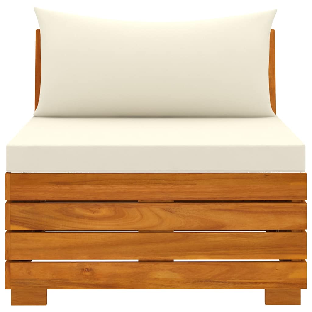 4-Seater Garden Sofa with Cushions Solid Acacia Wood