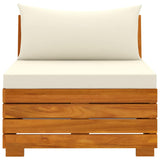4-Seater Garden Sofa with Cushions Solid Acacia Wood