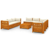 9 Piece Garden Lounge Set with Cushions Solid Wood Acacia
