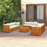9 Piece Garden Lounge Set with Cushions Solid Wood Acacia