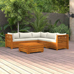 6 Piece Garden Lounge Set with Cushions Solid Acacia Wood