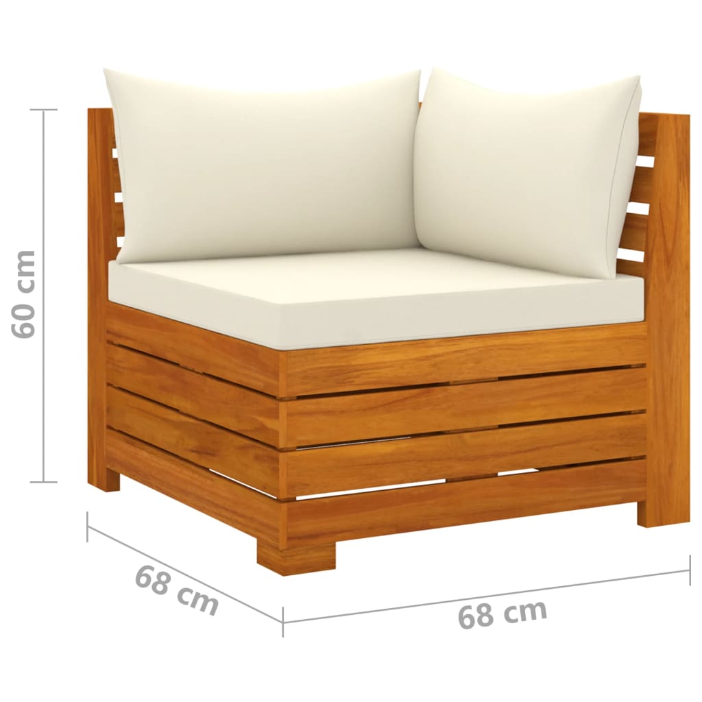 9 Piece Garden Lounge Set with Cushions Solid Wood Acacia
