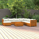 9 Piece Garden Lounge Set with Cushions Solid Wood Acacia