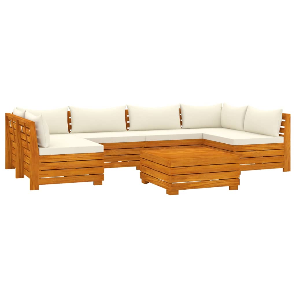 7 Piece Garden Lounge Set with Cushions Solid Wood Acacia