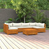 7 Piece Garden Lounge Set with Cushions Solid Wood Acacia