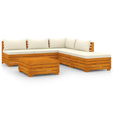 6 Piece Garden Lounge Set with Cushions Solid Acacia Wood