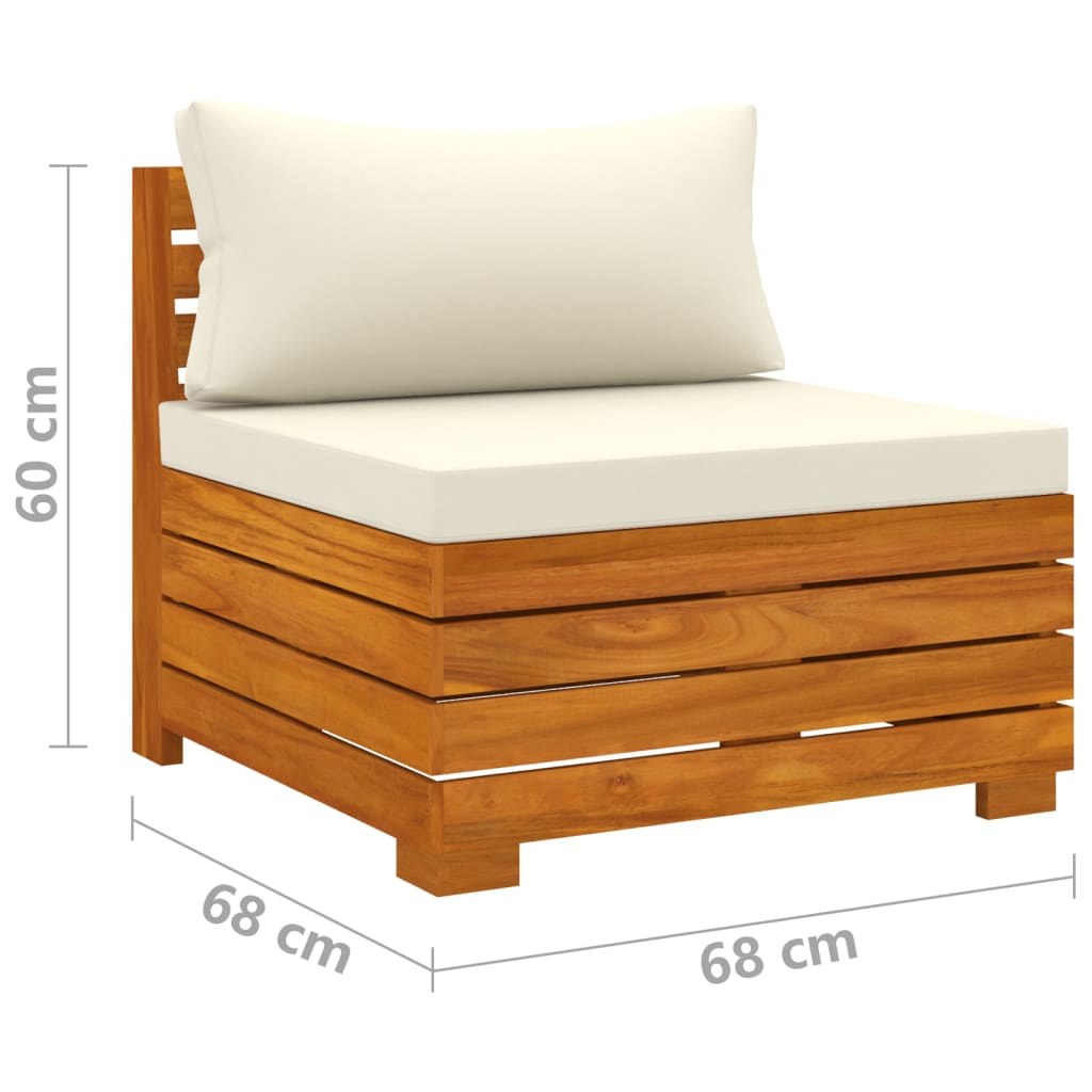 6 Piece Garden Lounge Set with Cushions Solid Acacia Wood