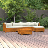 6 Piece Garden Lounge Set with Cushions Solid Acacia Wood