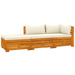 3 Piece Garden Lounge Set with Cushions Solid Wood Acacia
