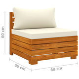 3 Piece Garden Lounge Set with Cushions Solid Wood Acacia