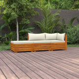 3 Piece Garden Lounge Set with Cushions Solid Wood Acacia