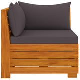 3-Seater Garden Sofa with Cushions Solid Wood Acacia
