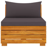 3-Seater Garden Sofa with Cushions Solid Wood Acacia
