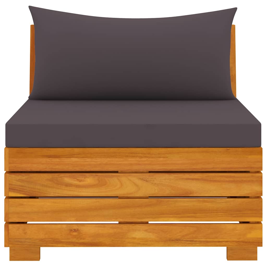 4-Seater Garden Sofa with Cushions Solid Acacia Wood