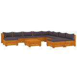 11 Piece Garden Lounge Set with Cushions Solid Wood Acacia