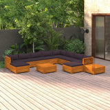 12 Piece Garden Lounge Set with Cushions Solid Acacia Wood