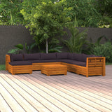 9 Piece Garden Lounge Set with Cushions Solid Wood Acacia