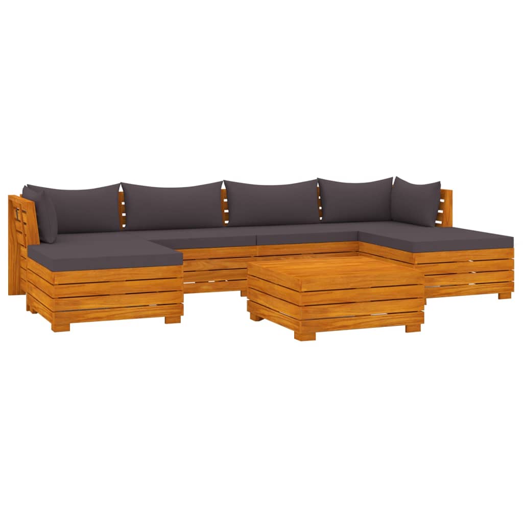 7 Piece Garden Lounge Set with Cushions Solid Wood Acacia