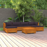 7 Piece Garden Lounge Set with Cushions Solid Wood Acacia