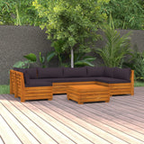 7 Piece Garden Lounge Set with Cushions Solid Wood Acacia