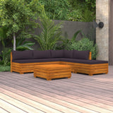 6 Piece Garden Lounge Set with Cushions Solid Acacia Wood