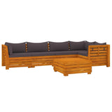 6 Piece Garden Lounge Set with Cushions Solid Acacia Wood