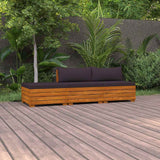 3 Piece Garden Lounge Set with Cushions Solid Wood Acacia
