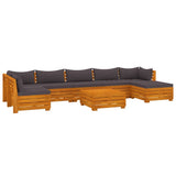 8 Piece Garden Lounge Set with Cushions Solid Acacia Wood