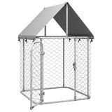 Outdoor Dog Kennel with Roof 100x100x150 cm - Top-Down View