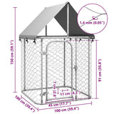 Outdoor Dog Kennel with Roof 100x100x150 cm - 45-Degree Angle