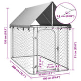 Outdoor Dog Kennel with Roof 200x100x150 cm - Close-Up Angle