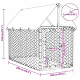 Outdoor Dog Kennel with Roof 200x100x150 cm