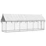 Outdoor Dog Kennel with Roof 400x100x150 cm - Close-Up Angle