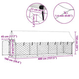 Outdoor Dog Kennel with Roof 400x100x150 cm