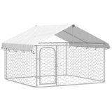 Outdoor Dog Kennel with Roof 200x200x150 cm - Front View