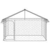 Outdoor Dog Kennel with Roof 200x200x150 cm - Side View