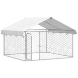 Outdoor Dog Kennel with Roof 200x200x150 cm - 45-Degree Angle