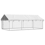 Outdoor Dog Kennel with Roof 400x200x150 cm - Front View